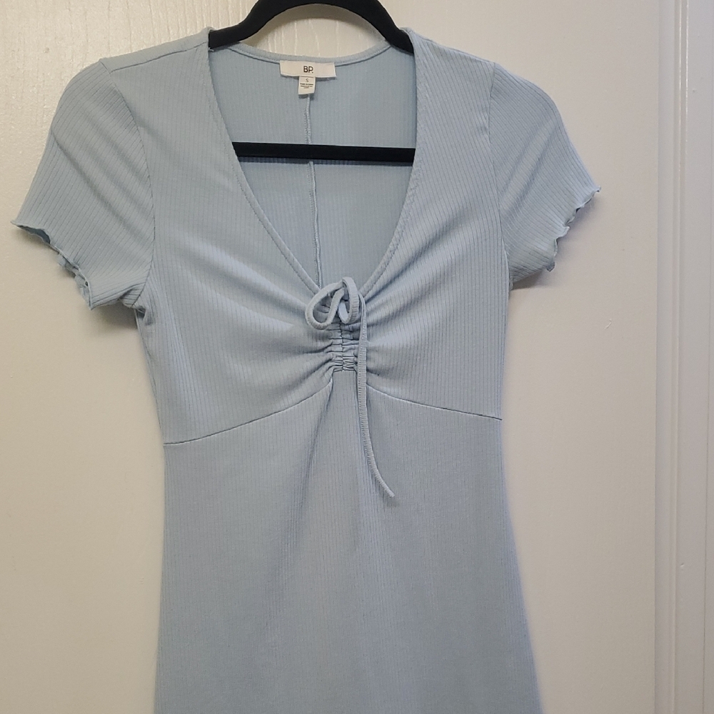 BP Light Blue Ribbed Mini Dress